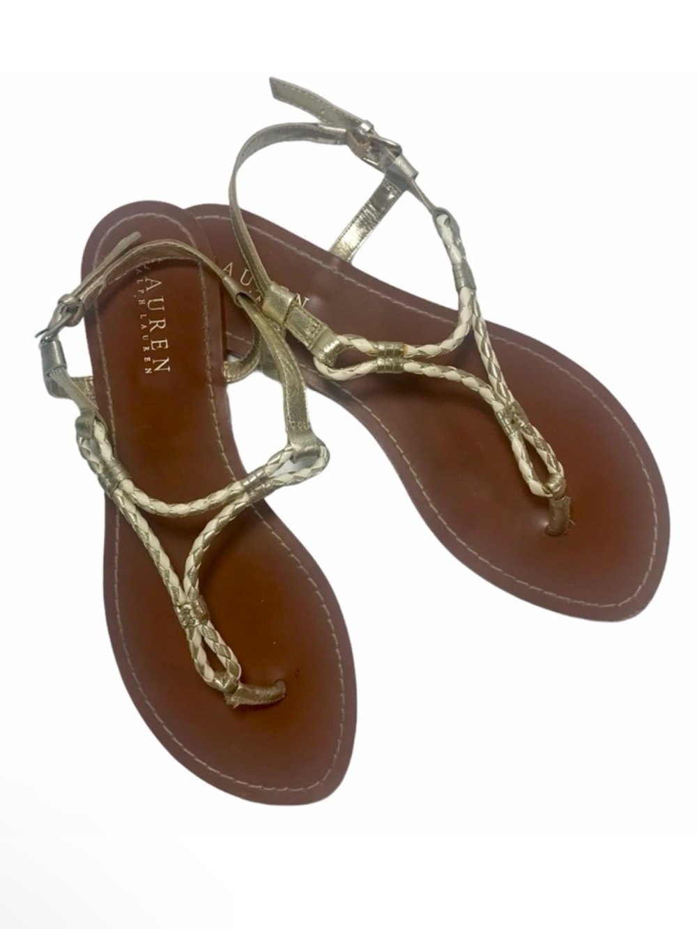 LAUREN RALPH LAUREN Braid Strap Thong Sandals US 8
